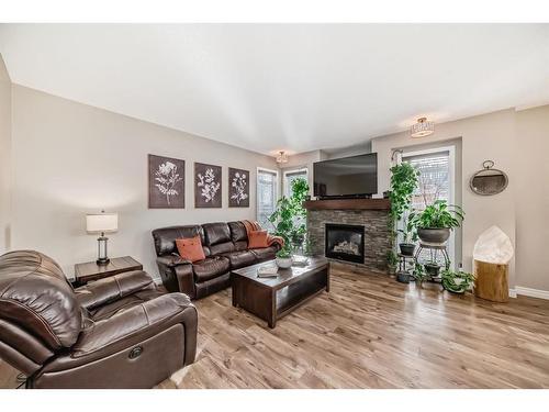 178 Sage Valley Green, Calgary, AB - Indoor Photo Showing Living Room With Fireplace