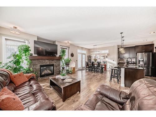 178 Sage Valley Green, Calgary, AB - Indoor Photo Showing Living Room With Fireplace