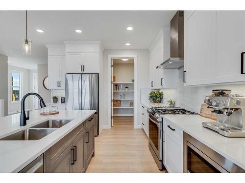 459 Kinniburgh Loop, Chestermere, AB - Indoor Photo Showing Kitchen With Double Sink With Upgraded Kitchen