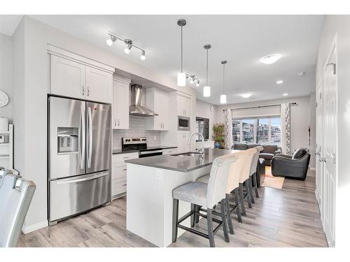 851 Carrington Boulevard Nw, Calgary, AB - Indoor Photo Showing Kitchen With Stainless Steel Kitchen With Upgraded Kitchen