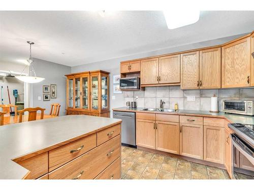 1315-303 Arbour Crest Drive Nw, Calgary, AB - Indoor Photo Showing Kitchen With Double Sink