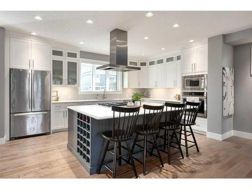 173 Brome Bend, Rural Rocky View County, AB - Indoor Photo Showing Kitchen With Stainless Steel Kitchen With Upgraded Kitchen