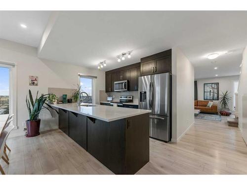 460 Seton Circle Se, Calgary, AB - Indoor Photo Showing Kitchen With Stainless Steel Kitchen With Upgraded Kitchen