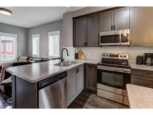 42 Skyview Springs Circle Ne, Calgary, AB - Indoor Photo Showing Kitchen With Stainless Steel Kitchen With Double Sink