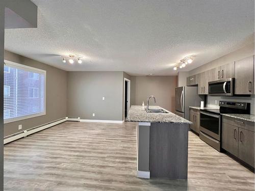 1416-4641 128 Avenue Ne, Calgary, AB - Indoor Photo Showing Kitchen With Stainless Steel Kitchen With Double Sink With Upgraded Kitchen