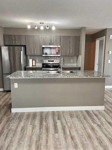 1416-4641 128 Avenue Ne, Calgary, AB - Indoor Photo Showing Kitchen With Stainless Steel Kitchen With Double Sink With Upgraded Kitchen