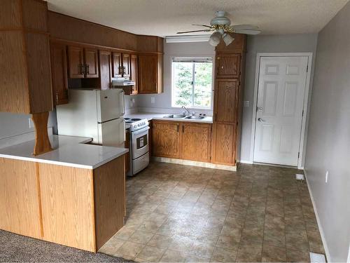 105 1 A Street, Linden, AB - Indoor Photo Showing Kitchen With Double Sink