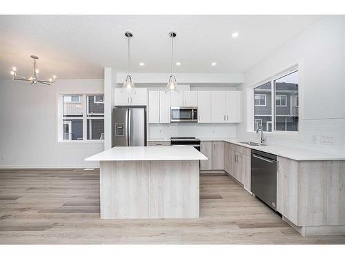 412-137 Red Embers Link Ne, Calgary, AB - Indoor Photo Showing Kitchen With Stainless Steel Kitchen With Upgraded Kitchen