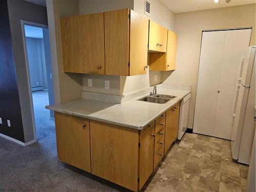 201B-7301 4A Street Sw, Calgary, AB - Indoor Photo Showing Kitchen With Double Sink