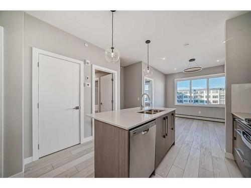 3414-111 Wolf Creek Drive Se, Calgary, AB - Indoor Photo Showing Kitchen With Double Sink With Upgraded Kitchen