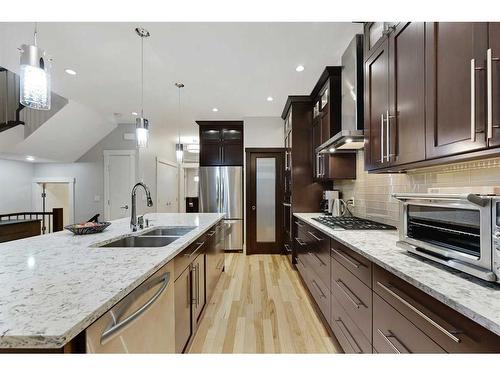 1611 19 Avenue Nw, Calgary, AB - Indoor Photo Showing Kitchen With Double Sink With Upgraded Kitchen