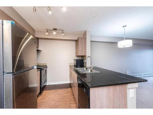 320-7180 80 Avenue Ne, Calgary, AB - Indoor Photo Showing Kitchen With Double Sink