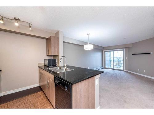 320-7180 80 Avenue Ne, Calgary, AB - Indoor Photo Showing Kitchen With Double Sink