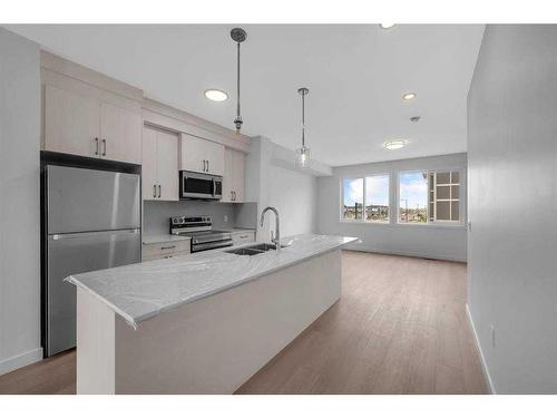 605-33 Merganser Drive, Chestermere, AB - Indoor Photo Showing Kitchen With Double Sink With Upgraded Kitchen