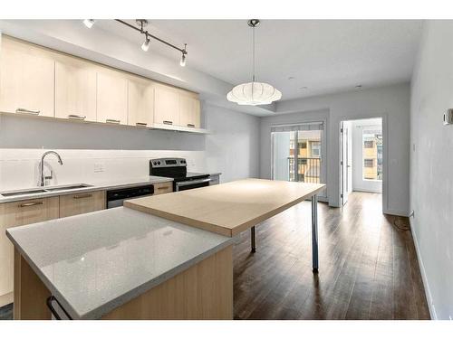 305-730 5 Street Ne, Calgary, AB - Indoor Photo Showing Kitchen With Double Sink