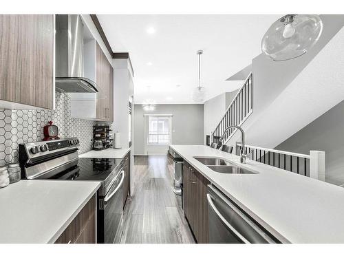 510-95 Skyview Close Ne, Calgary, AB - Indoor Photo Showing Kitchen With Stainless Steel Kitchen With Double Sink With Upgraded Kitchen