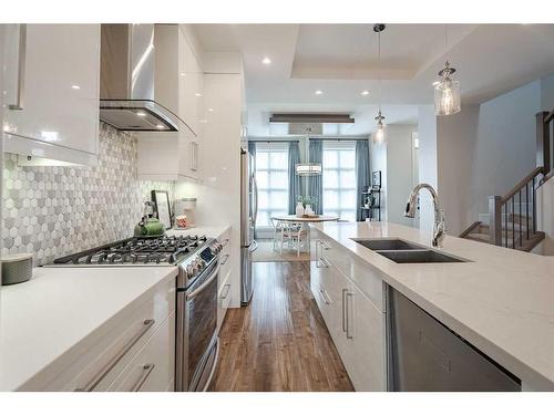 4202 19 Street Sw, Calgary, AB - Indoor Photo Showing Kitchen With Double Sink With Upgraded Kitchen