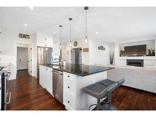 1457 Aldrich Place, Carstairs, AB - Indoor Photo Showing Kitchen With Stainless Steel Kitchen With Upgraded Kitchen