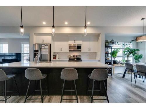 202 Harvest Grove Walk Ne, Calgary, AB - Indoor Photo Showing Kitchen With Stainless Steel Kitchen With Upgraded Kitchen