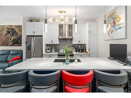 114-11 Mahogany Circle Se, Calgary, AB - Indoor Photo Showing Kitchen With Double Sink