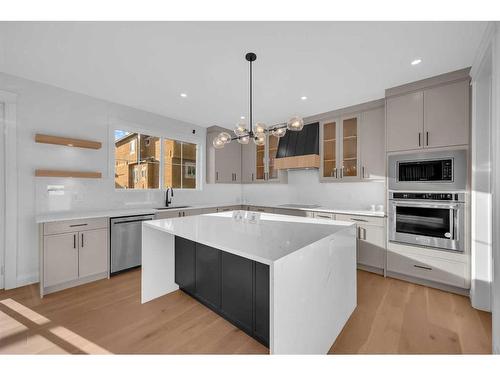 2020 Waterbury Road, Chestermere, AB - Indoor Photo Showing Kitchen With Upgraded Kitchen