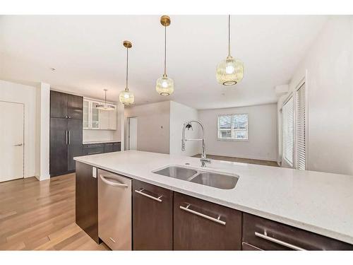 303-836 Royal Avenue Sw, Calgary, AB - Indoor Photo Showing Kitchen With Double Sink