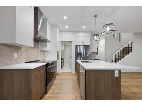 133 Corner Glen Road Ne, Calgary, AB - Indoor Photo Showing Kitchen With Upgraded Kitchen