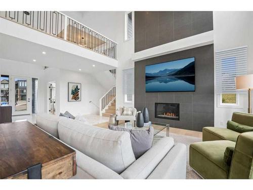 29 Timberline Court Sw, Calgary, AB - Indoor Photo Showing Living Room With Fireplace