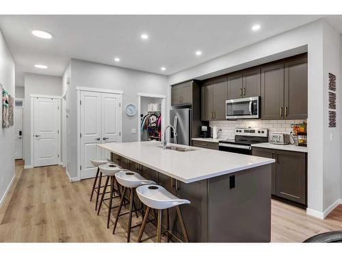 134 Masters Row Se, Calgary, AB - Indoor Photo Showing Kitchen With Double Sink With Upgraded Kitchen