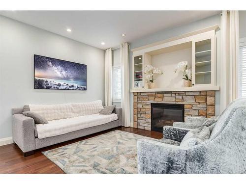 4722 21A Street Sw, Calgary, AB - Indoor Photo Showing Living Room With Fireplace