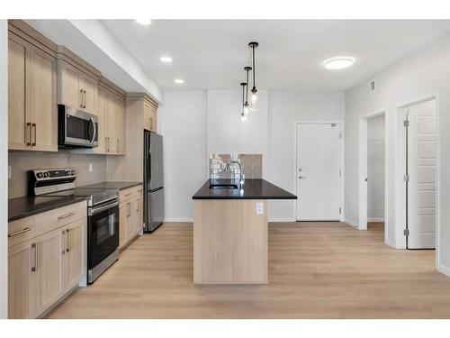 6414-20295 Seton Way Se, Calgary, AB - Indoor Photo Showing Kitchen With Stainless Steel Kitchen With Upgraded Kitchen