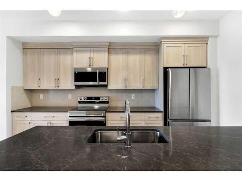 6414-20295 Seton Way Se, Calgary, AB - Indoor Photo Showing Kitchen With Stainless Steel Kitchen With Double Sink With Upgraded Kitchen