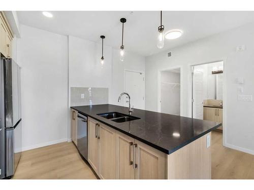 6414-20295 Seton Way Se, Calgary, AB - Indoor Photo Showing Kitchen With Double Sink With Upgraded Kitchen