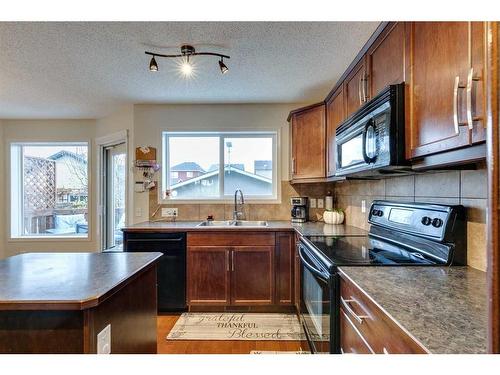 10 Silverado Plains Manor Sw, Calgary, AB - Indoor Photo Showing Kitchen With Double Sink