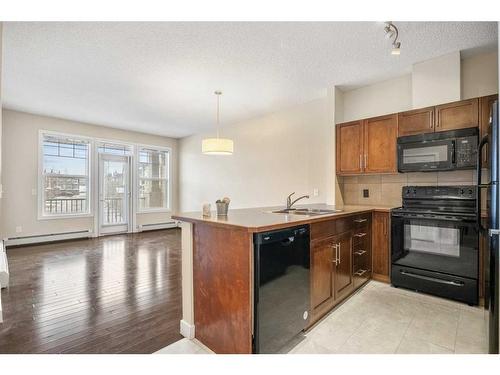 301-22 Panatella Road Nw, Calgary, AB - Indoor Photo Showing Kitchen With Double Sink