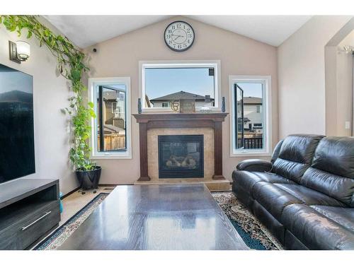 31 Skyview Shores Gardens Ne, Calgary, AB - Indoor Photo Showing Living Room With Fireplace