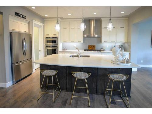 117 Aspenmere Bay, Chestermere, AB - Indoor Photo Showing Kitchen With Double Sink With Upgraded Kitchen