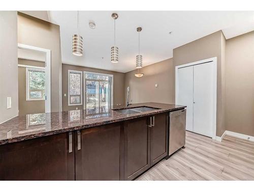 424-4303 1 Street Ne, Calgary, AB - Indoor Photo Showing Kitchen With Double Sink