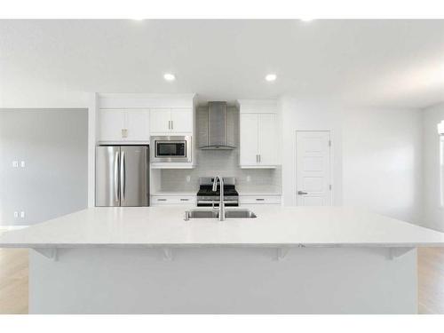 1418 Midtown Link Sw, Airdrie, AB - Indoor Photo Showing Kitchen With Double Sink With Upgraded Kitchen