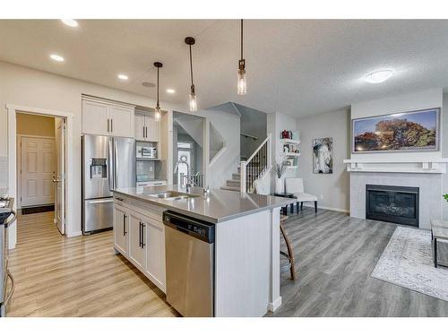 16 Walgrove Rise Se, Calgary, AB - Indoor Photo Showing Kitchen With Stainless Steel Kitchen With Double Sink With Upgraded Kitchen