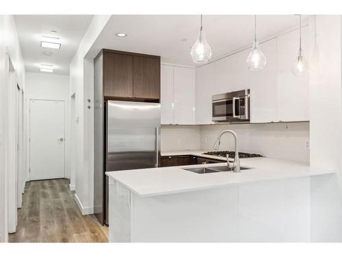 114-305 18 Avenue Sw, Calgary, AB - Indoor Photo Showing Kitchen With Double Sink With Upgraded Kitchen