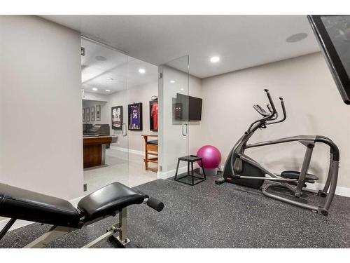 84 Clear Creek Place, Rural Rocky View County, AB - Indoor Photo Showing Gym Room