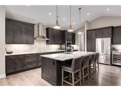 84 Clear Creek Place, Rural Rocky View County, AB - Indoor Photo Showing Kitchen With Upgraded Kitchen