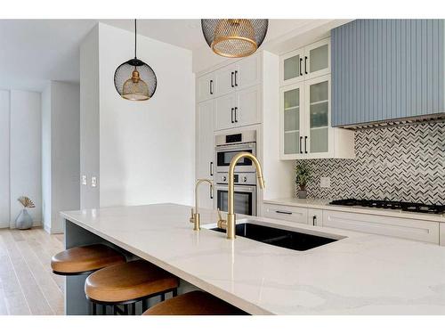 2227 32 Avenue Sw, Calgary, AB - Indoor Photo Showing Kitchen With Double Sink With Upgraded Kitchen