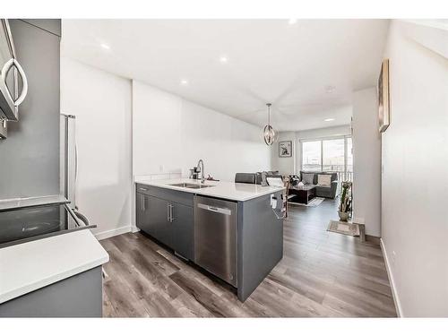 345 Skyview Ranch Circle Ne, Calgary, AB - Indoor Photo Showing Kitchen With Double Sink