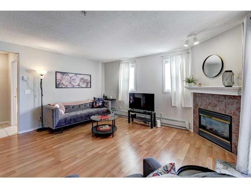 207-165 Manora Place Ne, Calgary, AB - Indoor Photo Showing Living Room With Fireplace