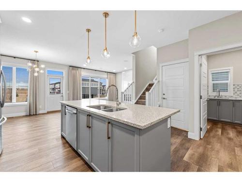 19 Homestead Close Ne, Calgary, AB - Indoor Photo Showing Kitchen With Double Sink