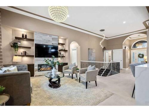 9 Simcrest Manor Sw, Calgary, AB - Indoor With Fireplace