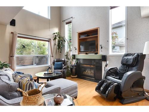 236 Valley Brook Court Nw, Calgary, AB - Indoor Photo Showing Living Room With Fireplace