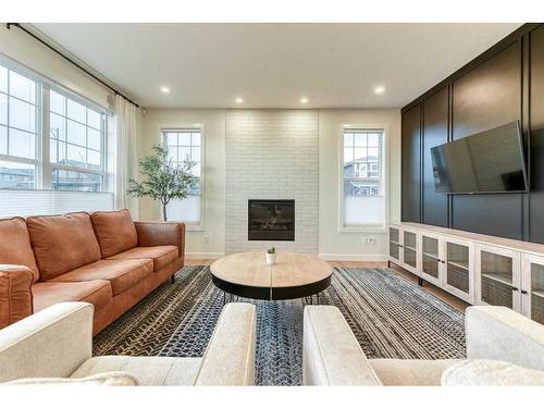 15 Bearberry Lane, Okotoks, AB - Indoor Photo Showing Living Room With Fireplace